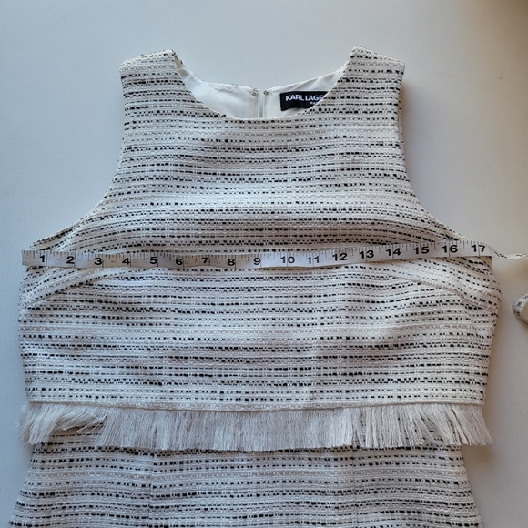 Karl Lagerfeld Paris white and black tweed dress size 4 - Picture 7 of 11